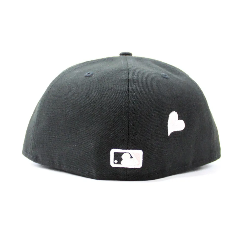 Love San Francisco Giants New Era 59Fifty Fitted Hat (Glow in the Dark Black Pink Under Brim)