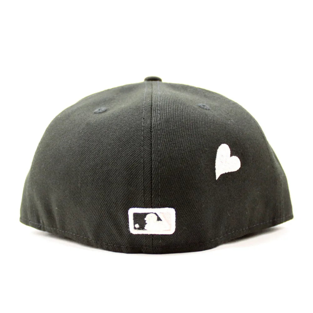 Love San Francisco Giants New Era 59Fifty Fitted Hat V2 (Glow in the Dark Black Pink Under Brim)