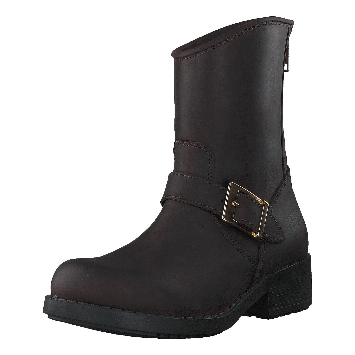 Low Boot Zip Back Brown/Shiny Gold