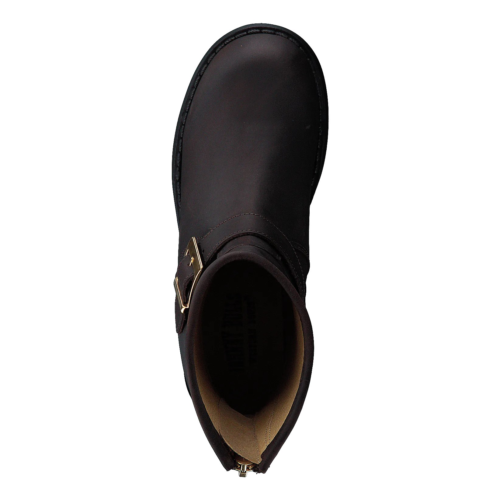 Low Boot Zip Back Brown/Shiny Gold
