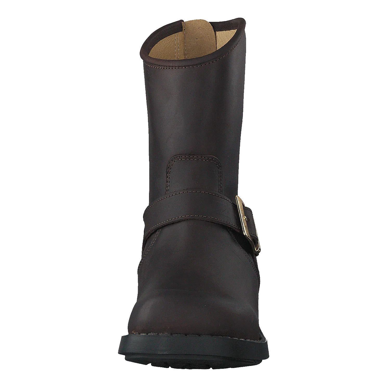 Low Boot Zip Back Brown/Shiny Gold