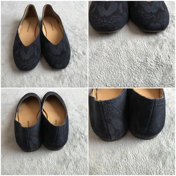 Lucky Brand Alba Blue Suede Leather Snake Python Reptile Print Flats Sz 6