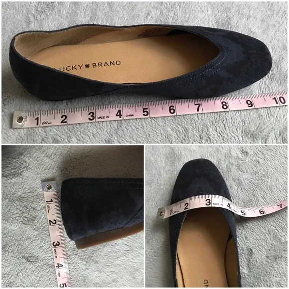 Lucky Brand Alba Blue Suede Leather Snake Python Reptile Print Flats Sz 6