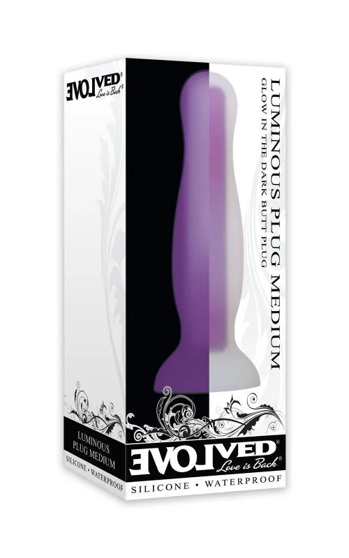 Luminous Glow-in-the-Dark Butt Plug - Medium - Purple