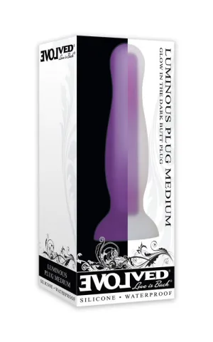 Luminous Glow-in-the-Dark Butt Plug - Medium - Purple