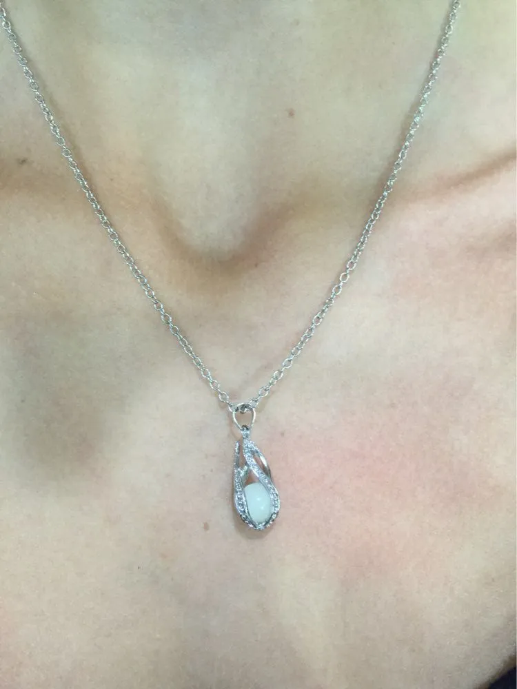 Luminous Water Drop Stone Beads Charm Necklace