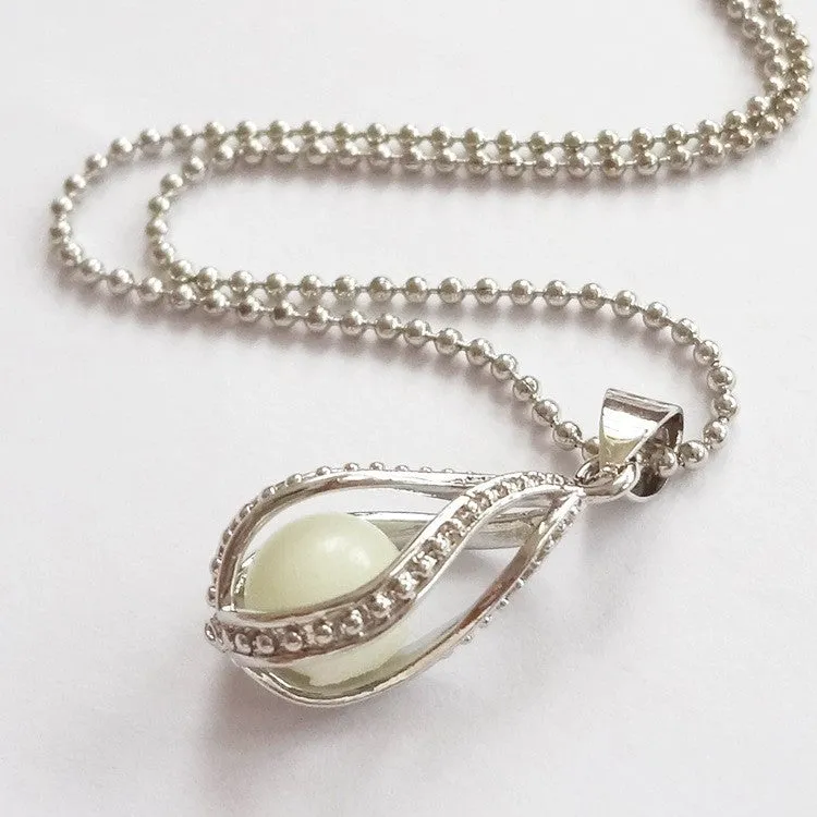Luminous Water Drop Stone Beads Charm Necklace