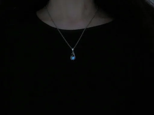 Luminous Water Drop Stone Beads Charm Necklace