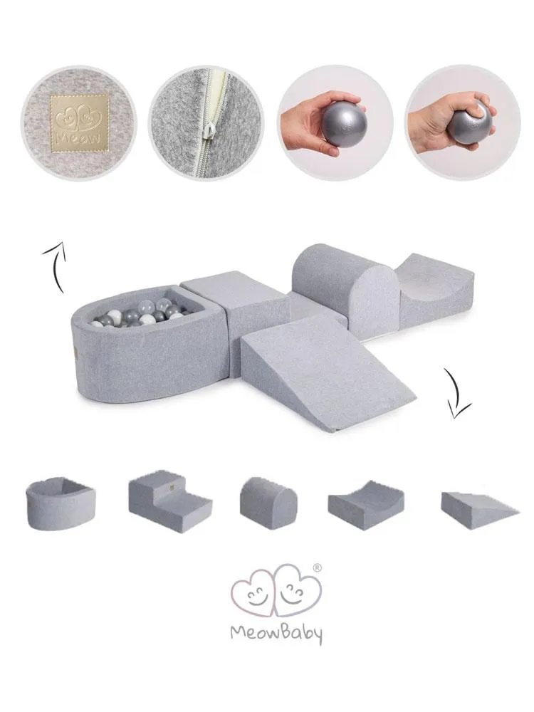 Luxury Foam Soft Play Set 5 Piece And Balls For Toddlers By MeowBaby