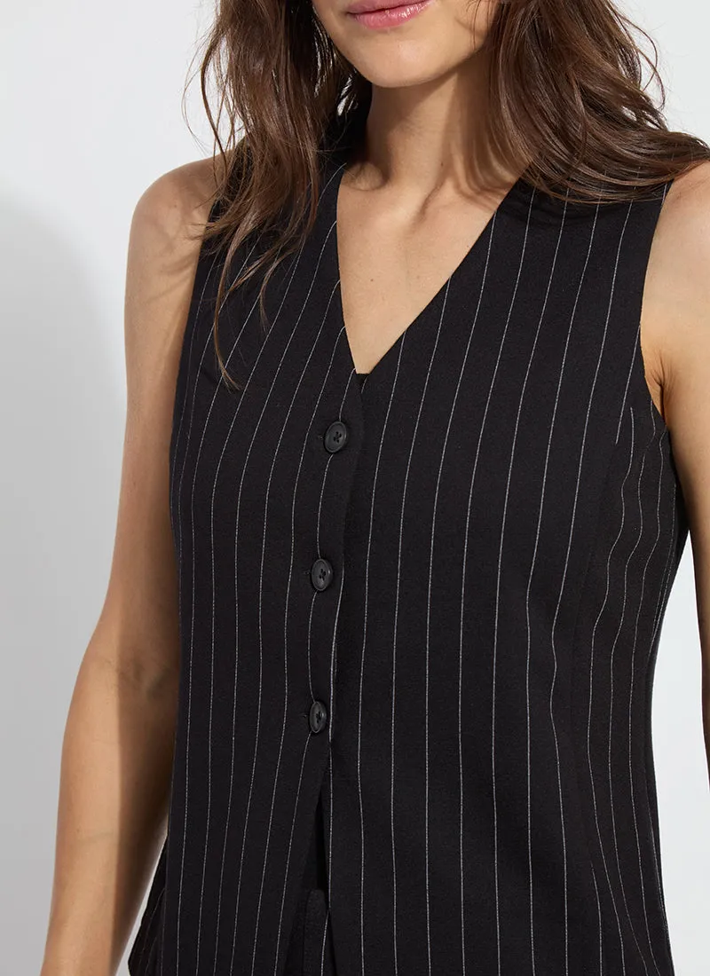 Lysse Marisa Black Stripe Ponte Gilet