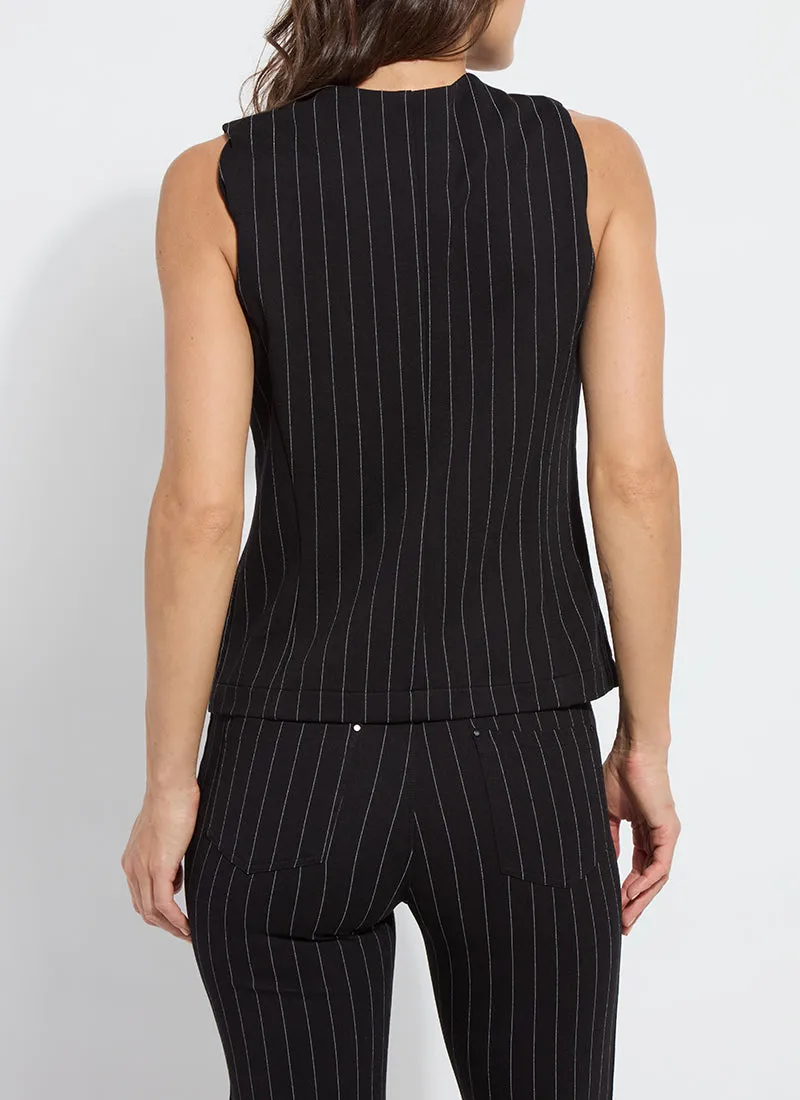 Lysse Marisa Black Stripe Ponte Gilet