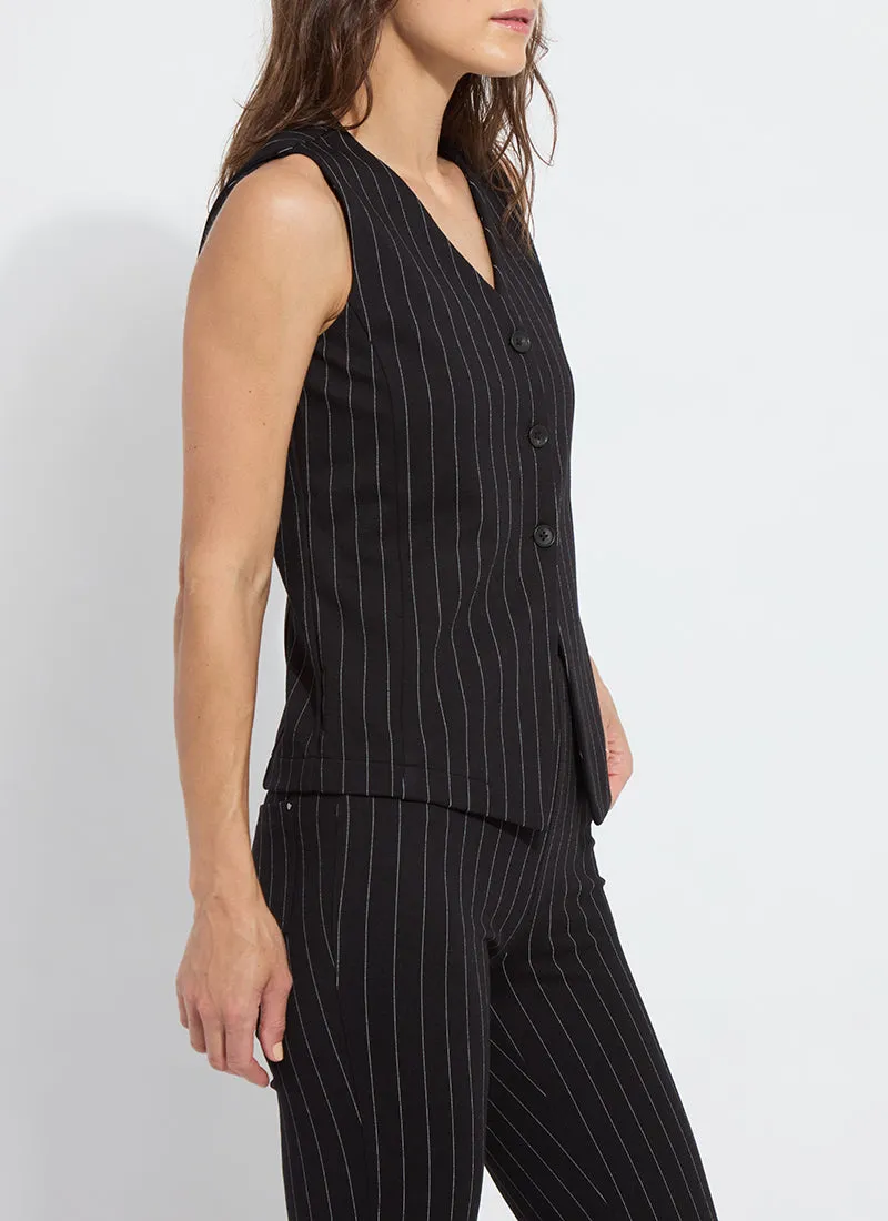 Lysse Marisa Black Stripe Ponte Gilet