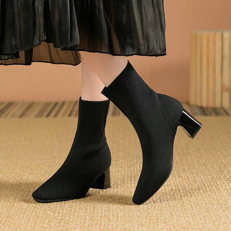 Marlinda™ | Elegant High Heeled Boots in Solid Color