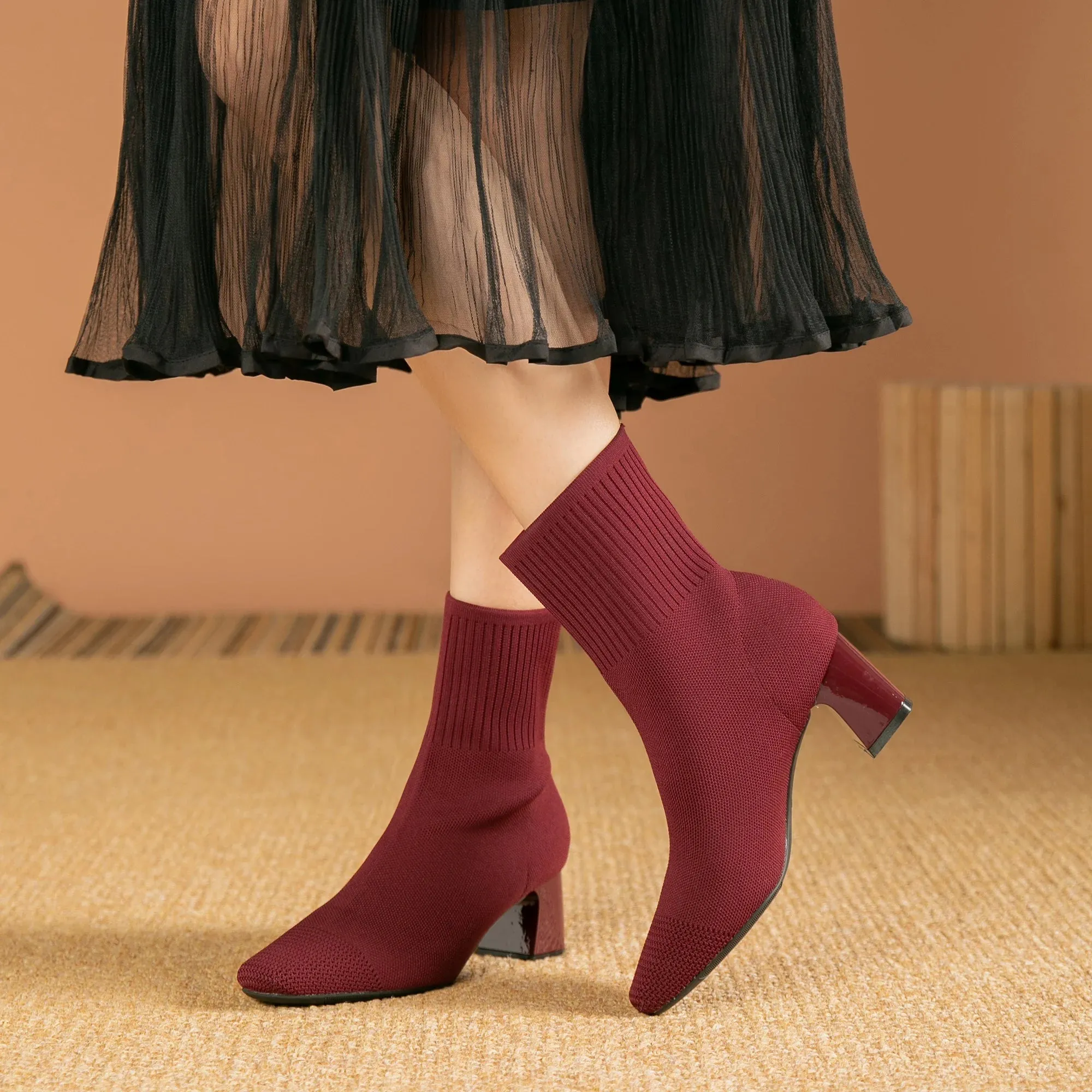 Marlinda™ | Elegant High Heeled Boots in Solid Color