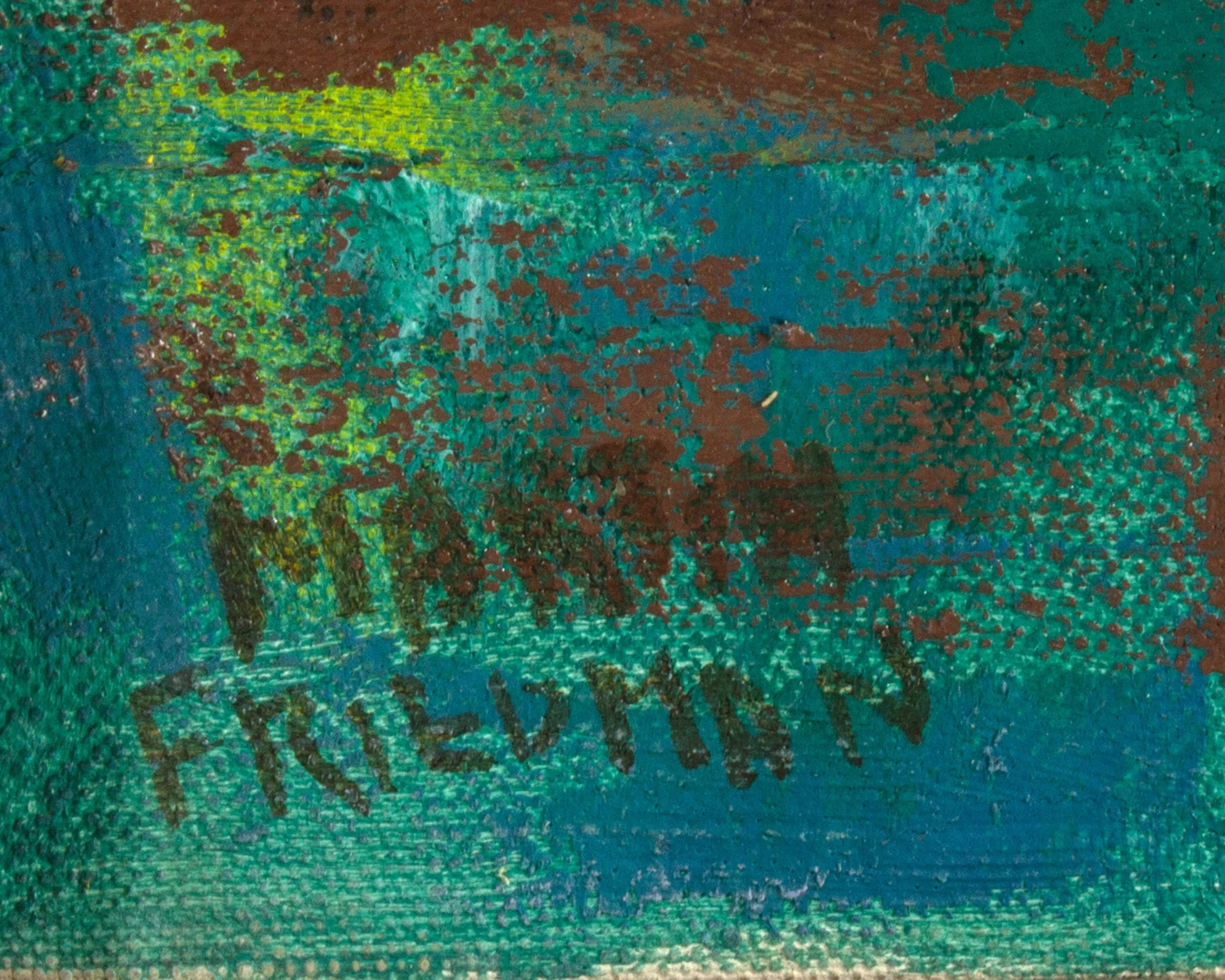 Martin Friedman Signed “Of Time and Space” Oil on Canvas Abstract Painting