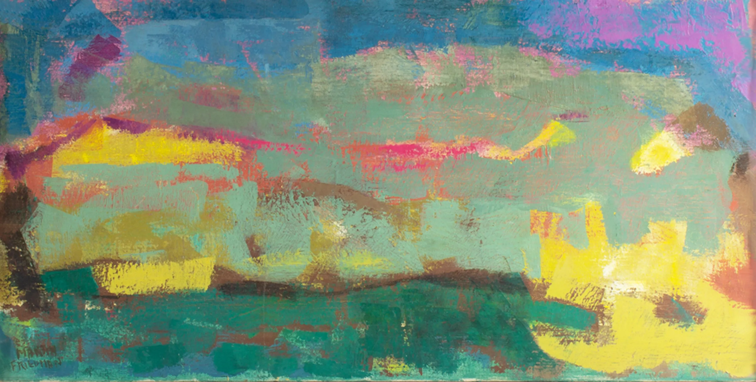 Martin Friedman Signed “Of Time and Space” Oil on Canvas Abstract Painting