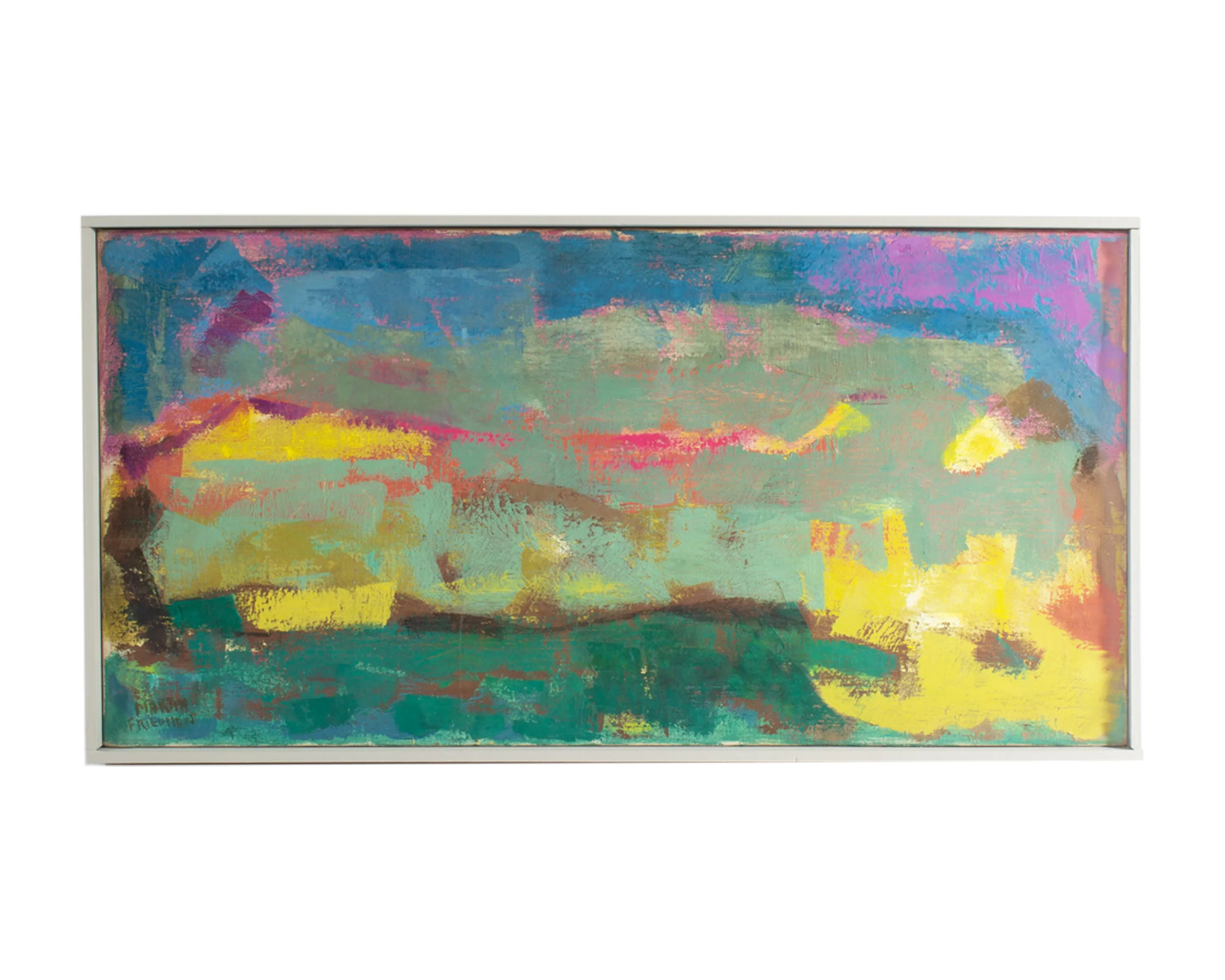 Martin Friedman Signed “Of Time and Space” Oil on Canvas Abstract Painting