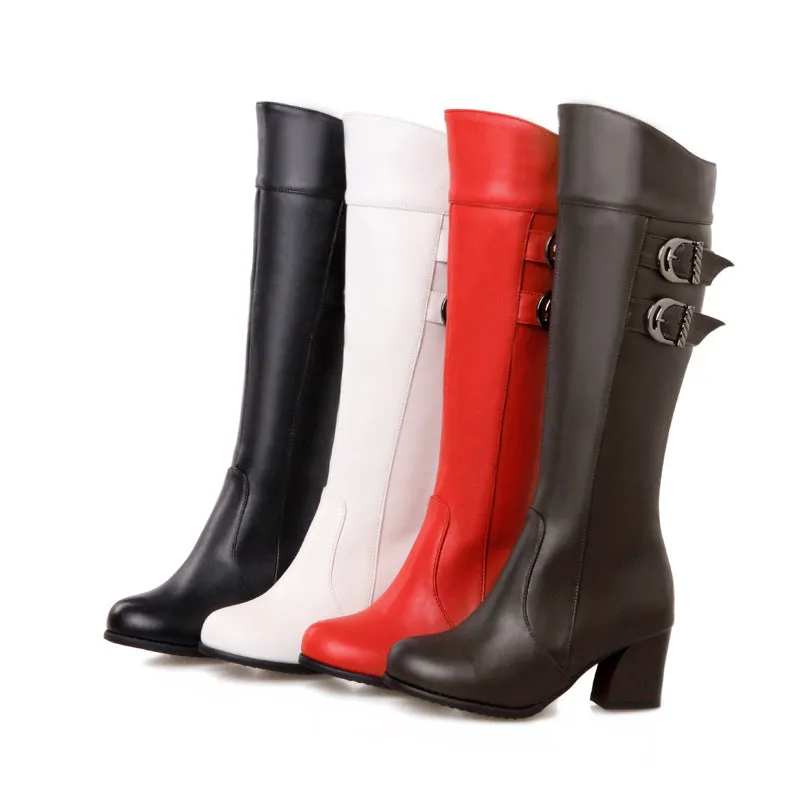 Martin Thick Heel Platform Rider Boots Women's Shoes  