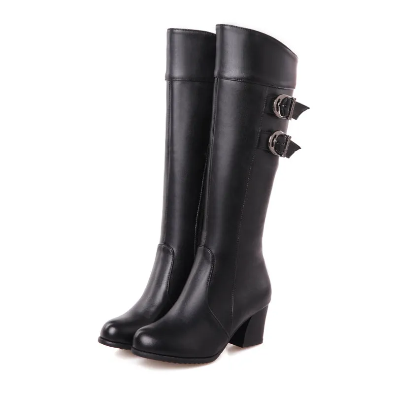 Martin Thick Heel Platform Rider Boots Women's Shoes  