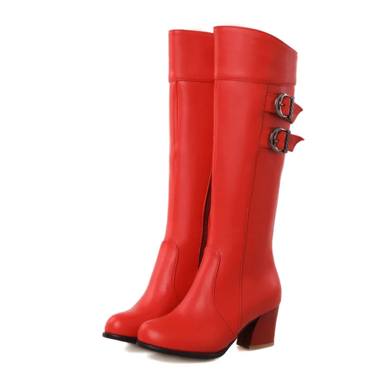 Martin Thick Heel Platform Rider Boots Women's Shoes  