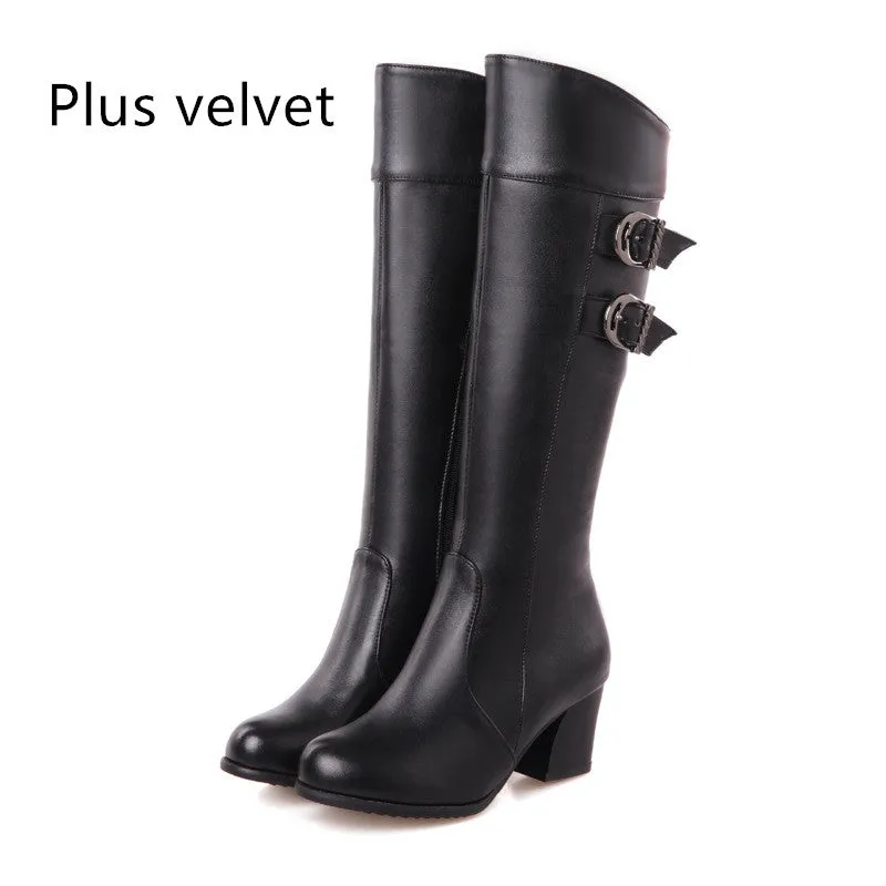 Martin Thick Heel Platform Rider Boots Women's Shoes  