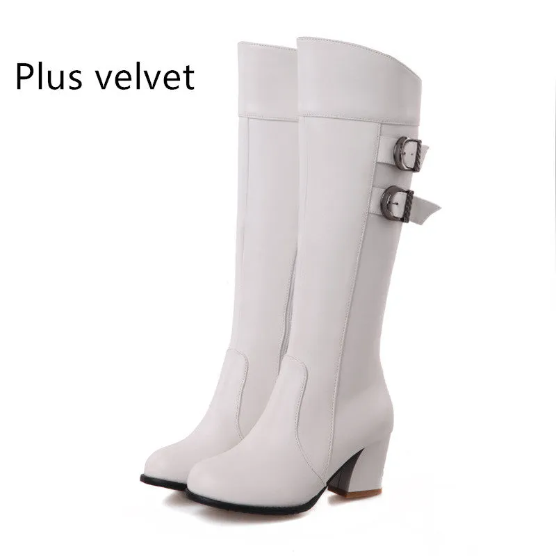 Martin Thick Heel Platform Rider Boots Women's Shoes  