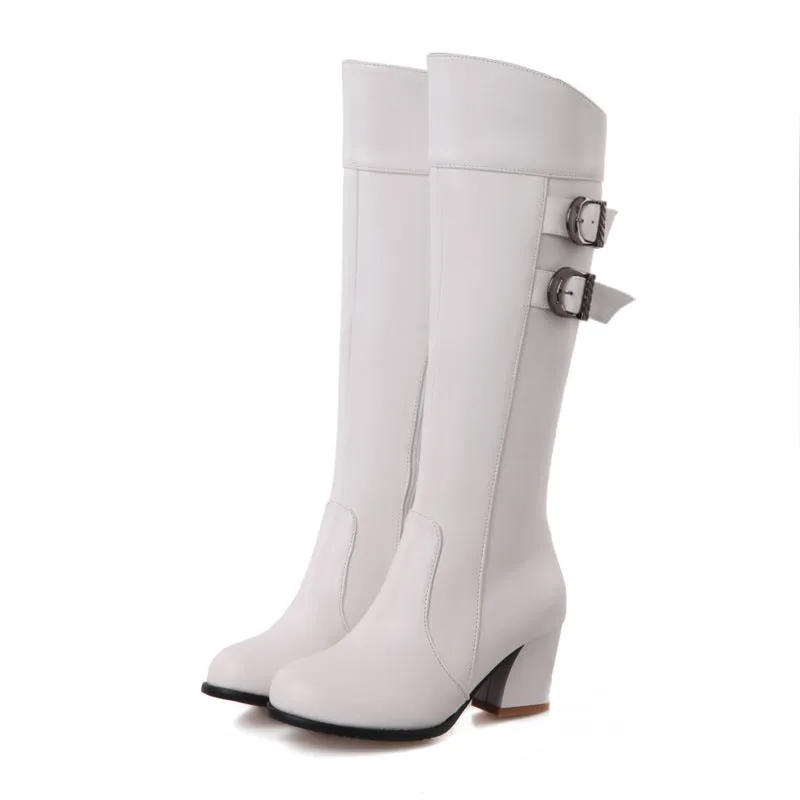 Martin Thick Heel Platform Rider Boots Women's Shoes  