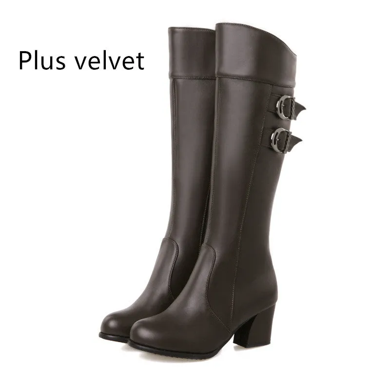 Martin Thick Heel Platform Rider Boots Women's Shoes  