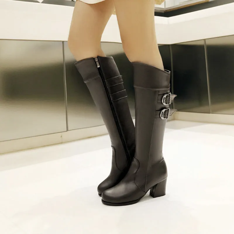 Martin Thick Heel Platform Rider Boots Women's Shoes  