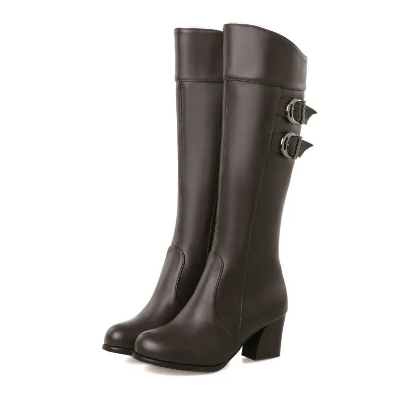 Martin Thick Heel Platform Rider Boots Women's Shoes  