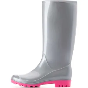 Matte Silver Glitter Rubber Waterproof Tall Rain Boots