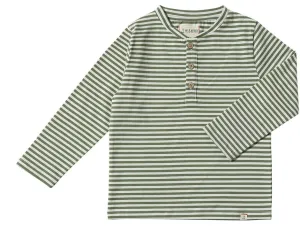 Me and Henry Adams Henley Sage White Stripe