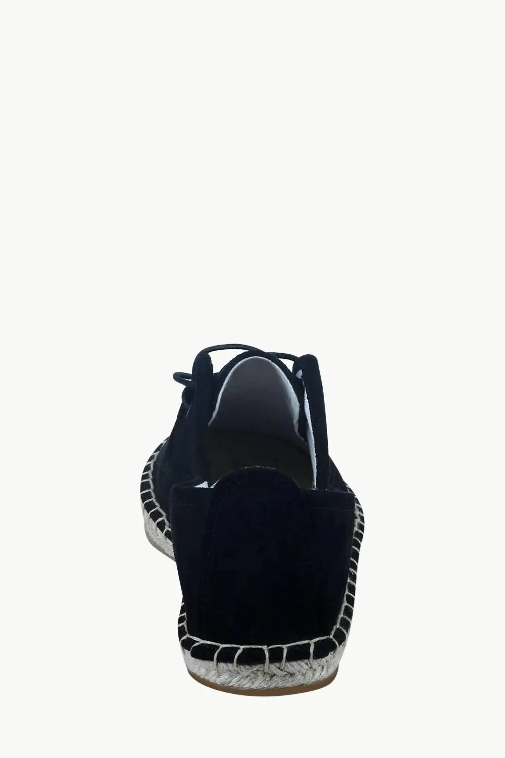 Men's Black Suede Lace Up Espadrilles