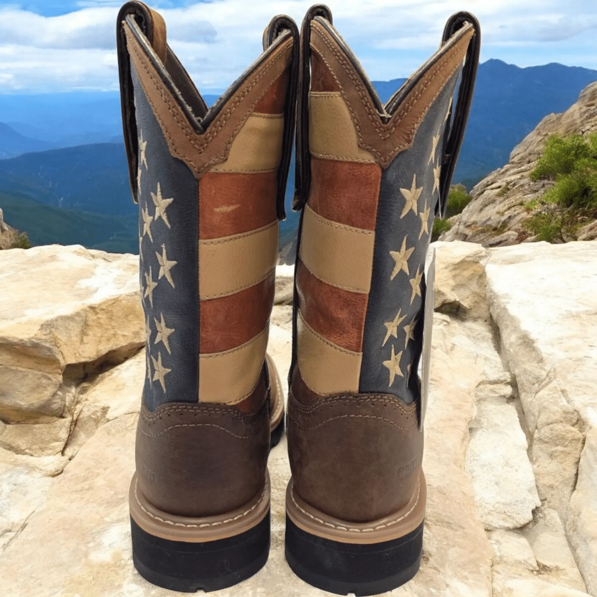 Men's Cowboy Work Boots Buff Rancher Square Toe 'Centenario' 126722