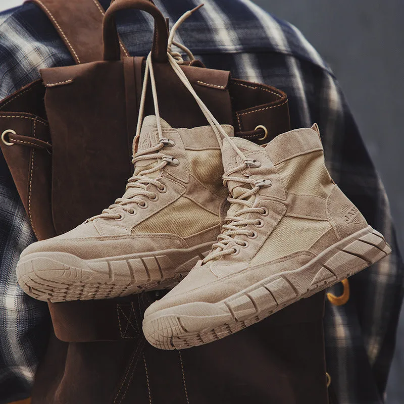 Men's Summer High Top Waterproof Tooling Casual Martin Boots