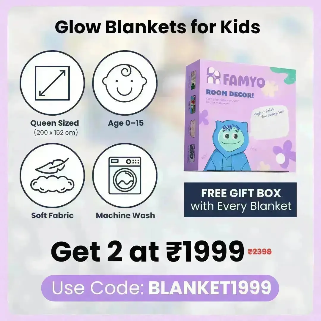 Mermaid Glow in The Dark Blanket for Kids, 200 x 152cm, 0-15 years | All-Weather Lightweight Blanket for Kids’ Room