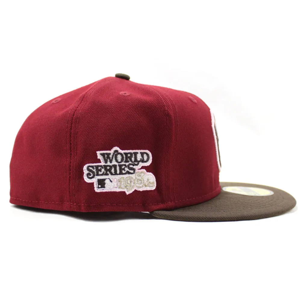Milwaukee Brewers 1982 World Series New Era 59Fifty Fitted Hat (GITD Cardinal Brown Khaki Under Brim)