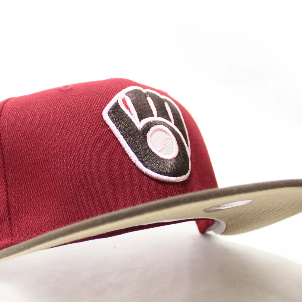 Milwaukee Brewers 1982 World Series New Era 59Fifty Fitted Hat (GITD Cardinal Brown Khaki Under Brim)