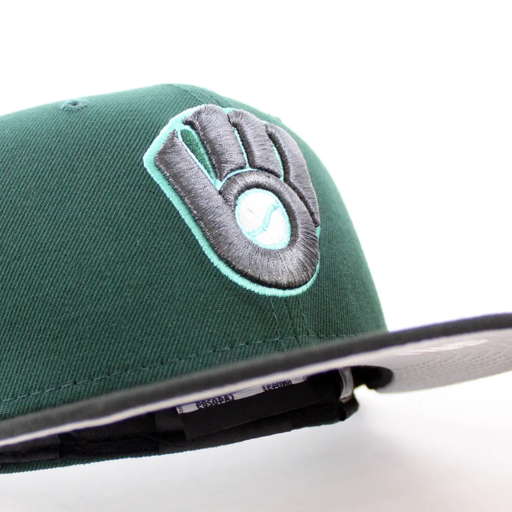 Milwaukee Brewers 1982 World Series New Era 59Fifty Fitted Hat (GITD Dark Green Black Gray Under Brim)