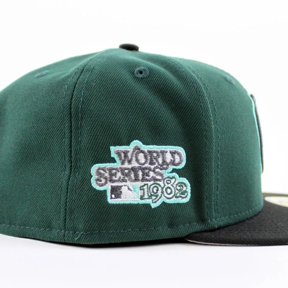 Milwaukee Brewers 1982 World Series New Era 59Fifty Fitted Hat (GITD Dark Green Black Gray Under Brim)
