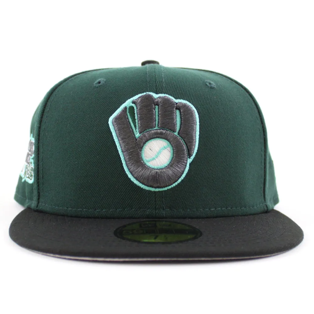 Milwaukee Brewers 1982 World Series New Era 59Fifty Fitted Hat (GITD Dark Green Black Gray Under Brim)