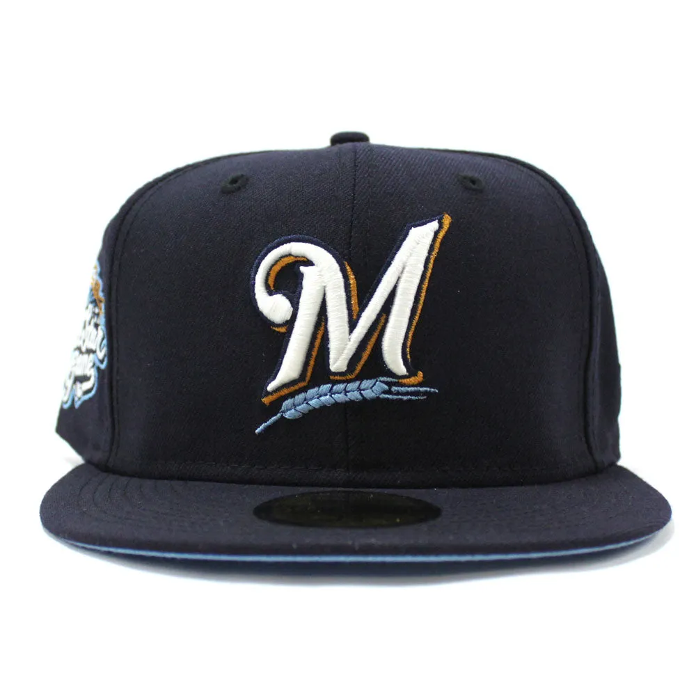 Milwaukee Brewers 2002 All-Star Game New Era 59Fifty Fitted Hat (GITD Logo Navy Sky Blue Under Brim)
