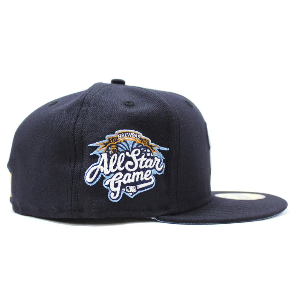 Milwaukee Brewers 2002 All-Star Game New Era 59Fifty Fitted Hat (GITD Logo Navy Sky Blue Under Brim)
