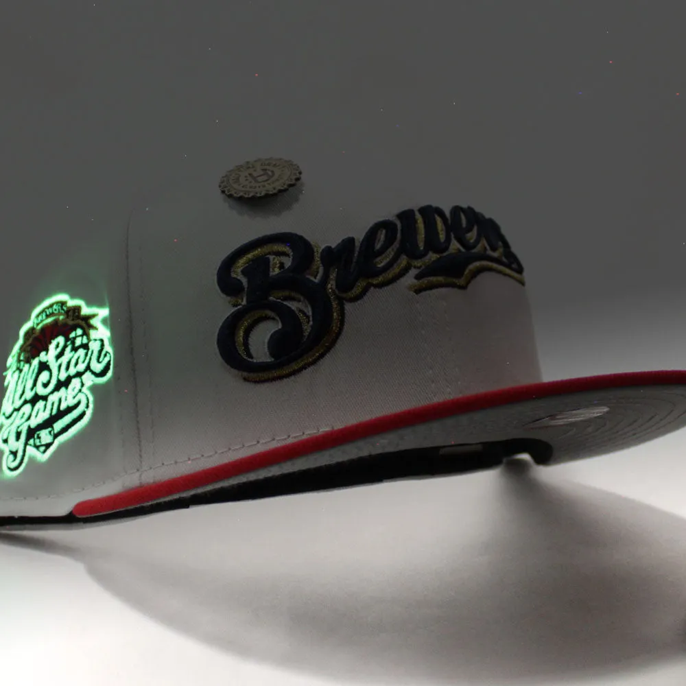 Milwaukee Brewers 2002 All-Star Game New Era 59Fifty Fitted Hat (Halftime Cheer Pack White Red 3M Under Brim)