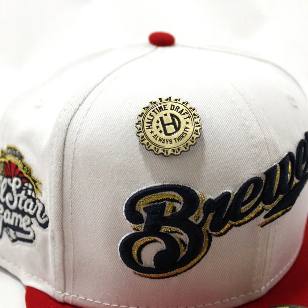 Milwaukee Brewers 2002 All-Star Game New Era 59Fifty Fitted Hat (Halftime Cheer Pack White Red 3M Under Brim)