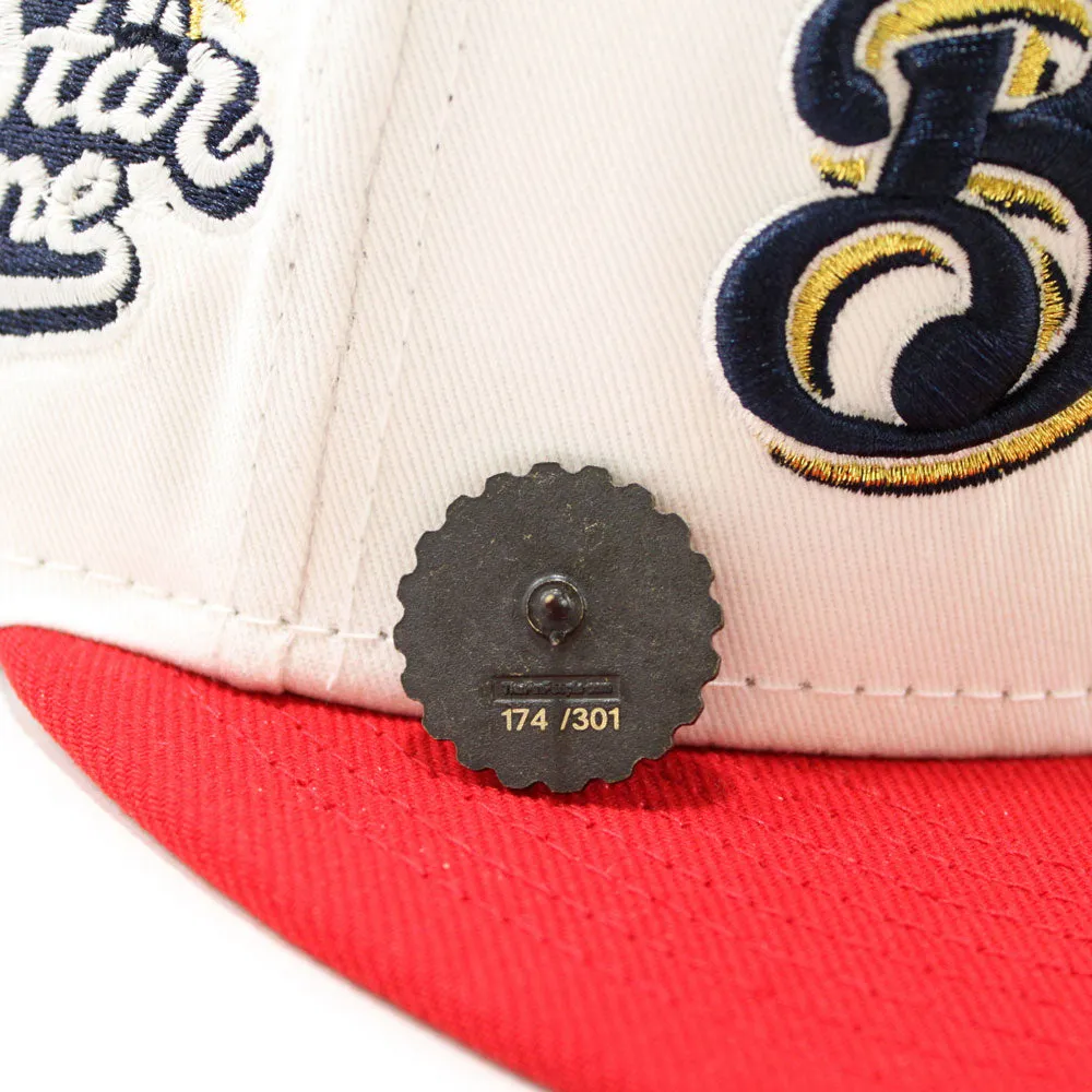 Milwaukee Brewers 2002 All-Star Game New Era 59Fifty Fitted Hat (Halftime Cheer Pack White Red 3M Under Brim)