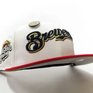Milwaukee Brewers 2002 All-Star Game New Era 59Fifty Fitted Hat (Halftime Cheer Pack White Red 3M Under Brim)