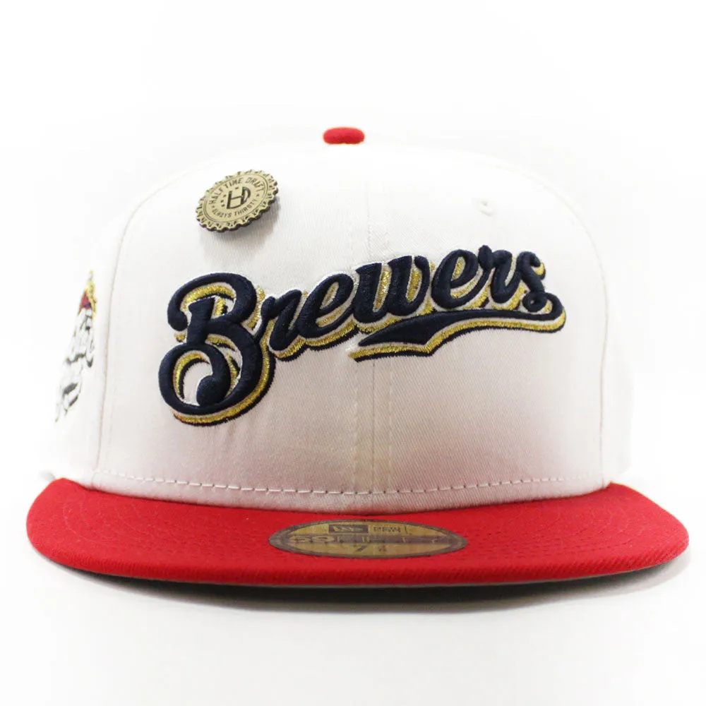 Milwaukee Brewers 2002 All-Star Game New Era 59Fifty Fitted Hat (Halftime Cheer Pack White Red 3M Under Brim)