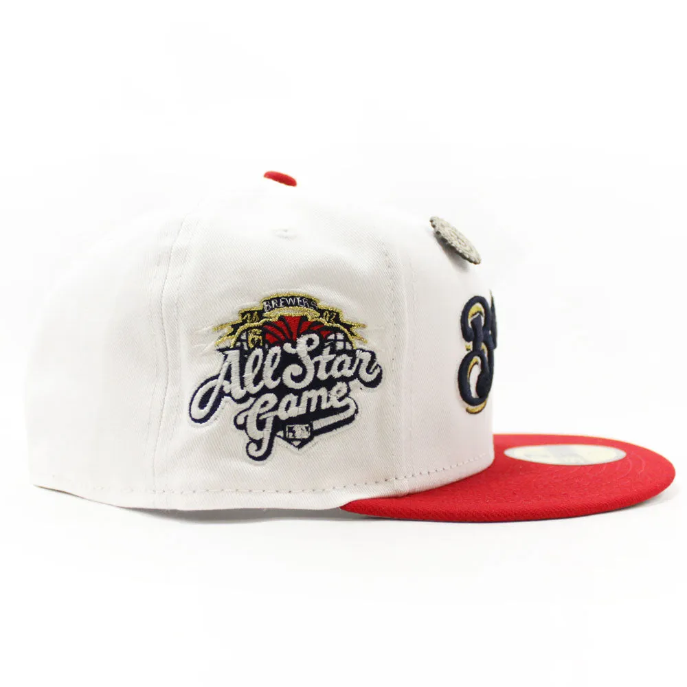 Milwaukee Brewers 2002 All-Star Game New Era 59Fifty Fitted Hat (Halftime Cheer Pack White Red 3M Under Brim)