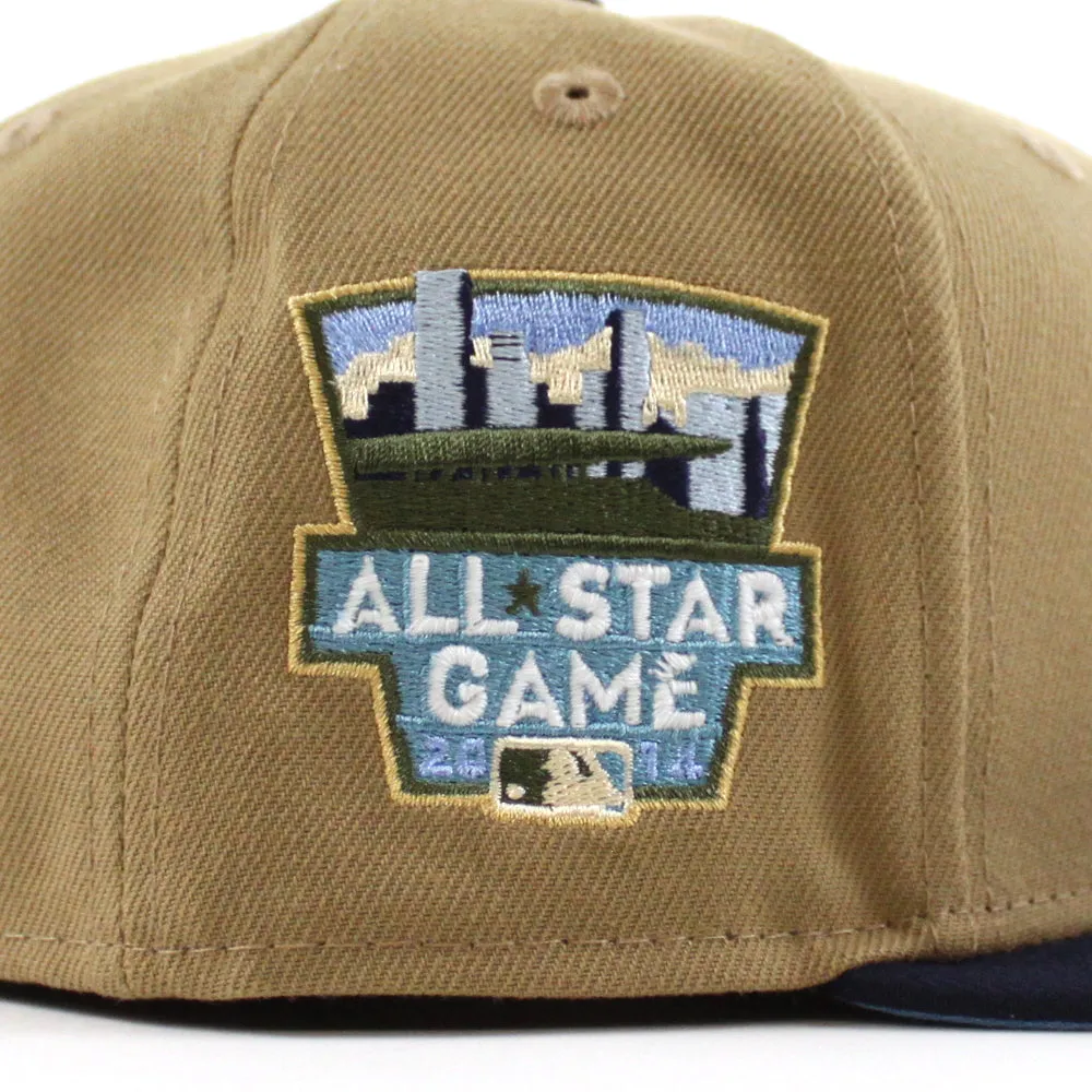 Minnesota Twins 2014 All Star Game New Era 59Fifty Fitted Hat (Glow in the Dark Khaki Navy Sky Blue Under Brim)